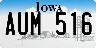 IA license plate AUM516
