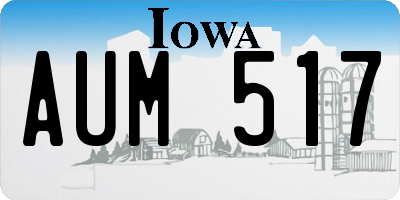 IA license plate AUM517