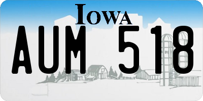 IA license plate AUM518