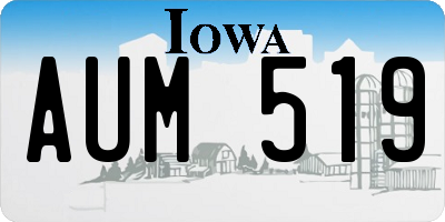 IA license plate AUM519