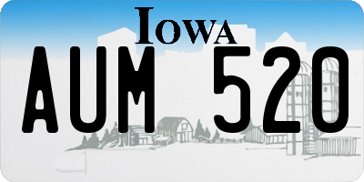IA license plate AUM520