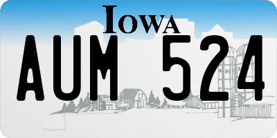 IA license plate AUM524