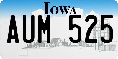 IA license plate AUM525
