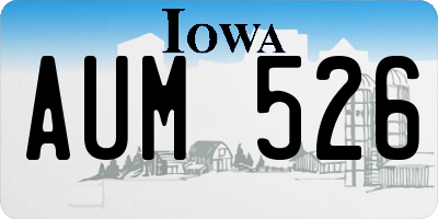 IA license plate AUM526