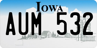 IA license plate AUM532