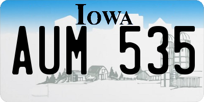 IA license plate AUM535