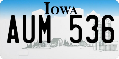 IA license plate AUM536