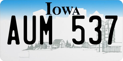 IA license plate AUM537