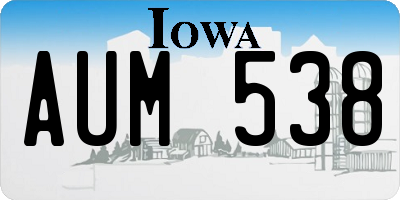 IA license plate AUM538