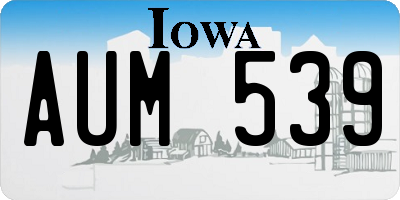 IA license plate AUM539