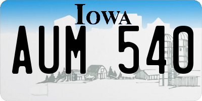 IA license plate AUM540