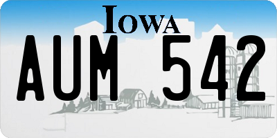 IA license plate AUM542