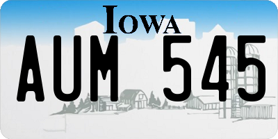 IA license plate AUM545