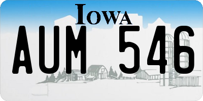 IA license plate AUM546