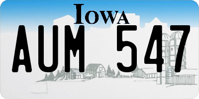 IA license plate AUM547