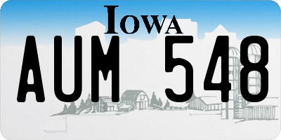IA license plate AUM548