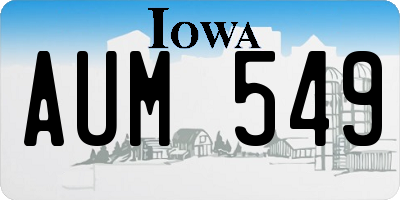 IA license plate AUM549