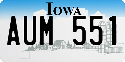 IA license plate AUM551