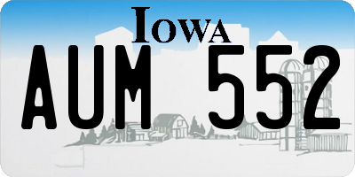 IA license plate AUM552