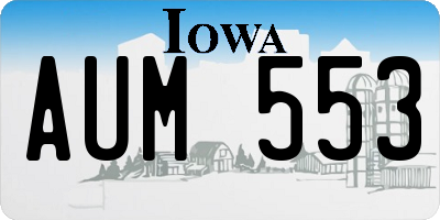 IA license plate AUM553