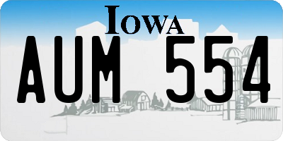 IA license plate AUM554