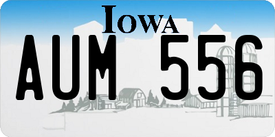 IA license plate AUM556