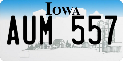 IA license plate AUM557