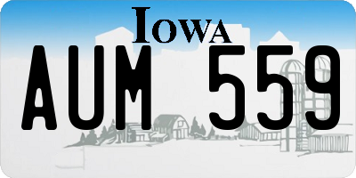 IA license plate AUM559