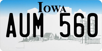 IA license plate AUM560