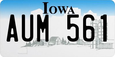 IA license plate AUM561