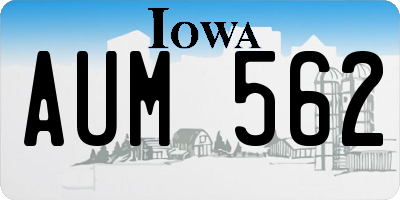 IA license plate AUM562
