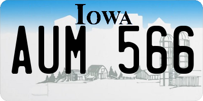 IA license plate AUM566