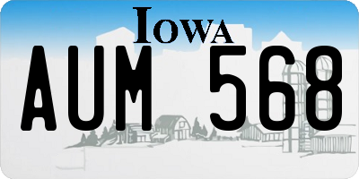 IA license plate AUM568