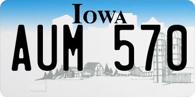 IA license plate AUM570