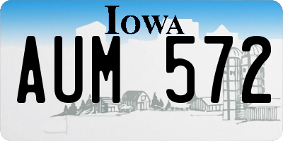 IA license plate AUM572
