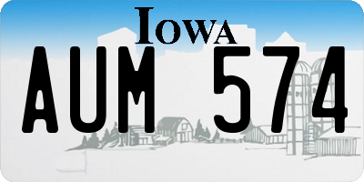IA license plate AUM574