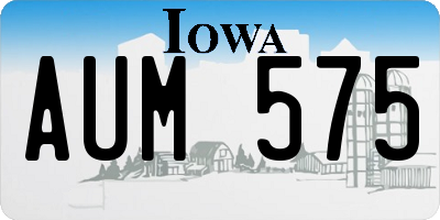 IA license plate AUM575