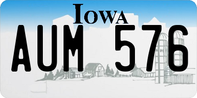 IA license plate AUM576