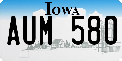 IA license plate AUM580
