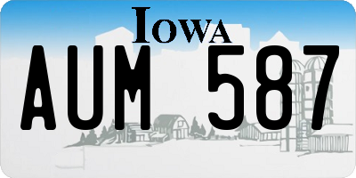 IA license plate AUM587