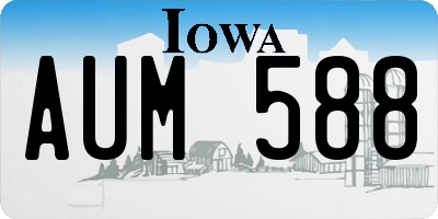 IA license plate AUM588