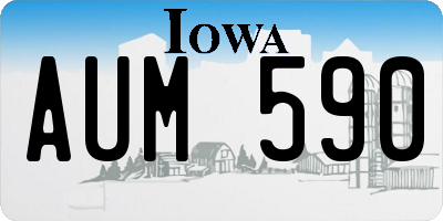IA license plate AUM590