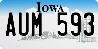 IA license plate AUM593