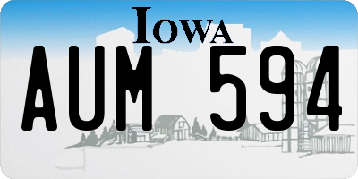 IA license plate AUM594