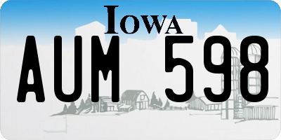 IA license plate AUM598