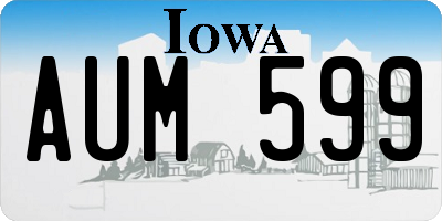 IA license plate AUM599