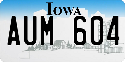 IA license plate AUM604