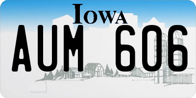 IA license plate AUM606