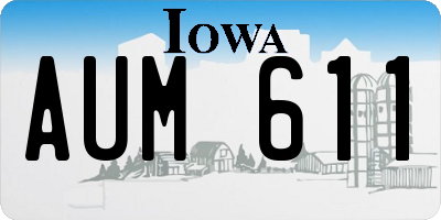 IA license plate AUM611