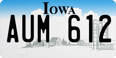 IA license plate AUM612